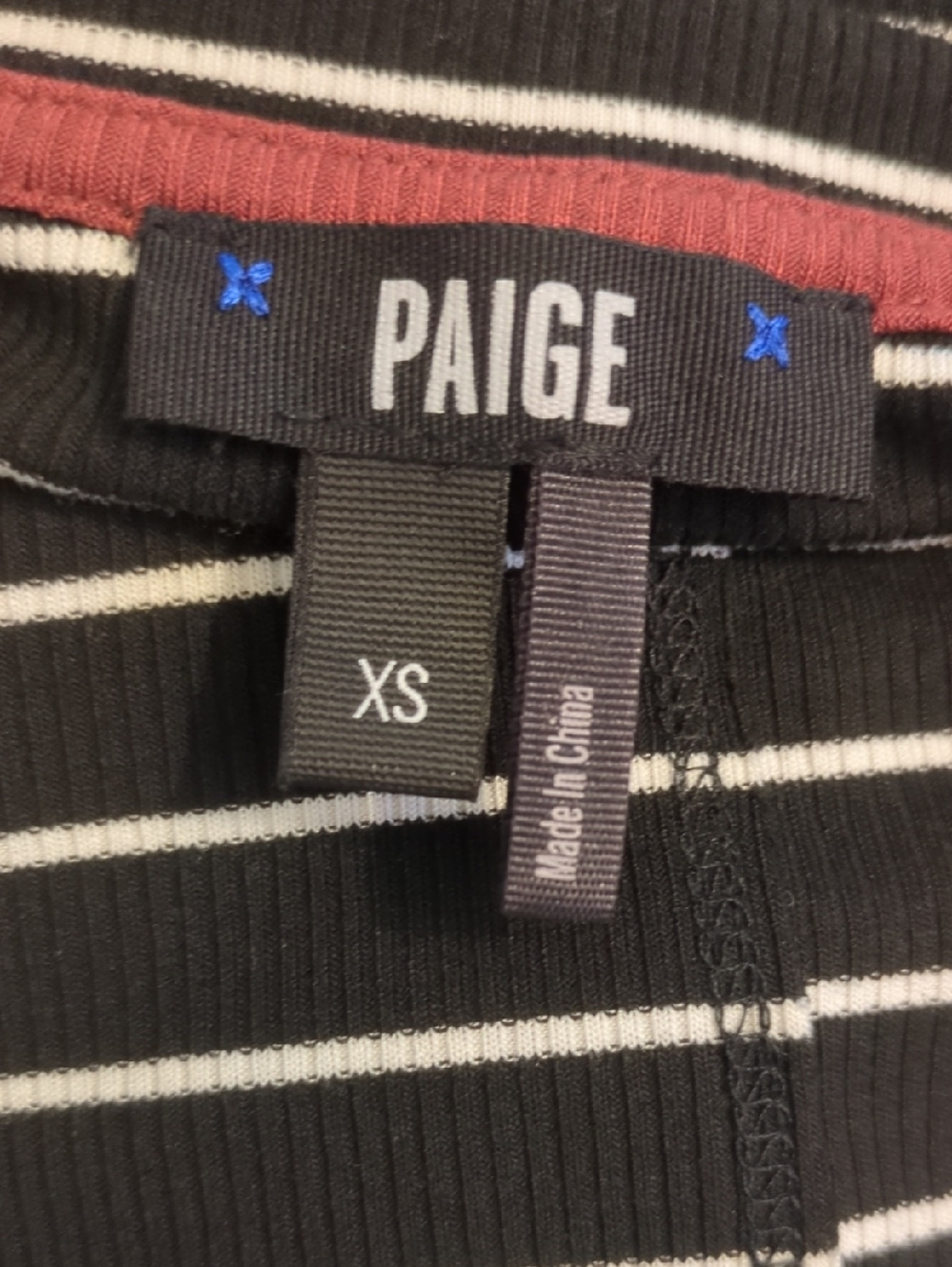 Paige Pullover Size Xs Classic Black & White Striped Short Sleeve Women's Top - Picture 3 of 6